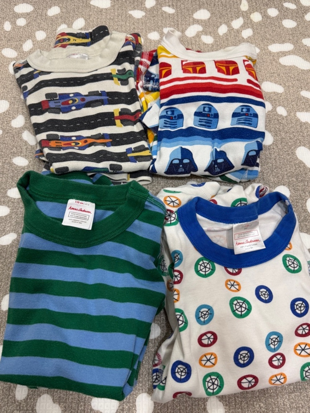 Lot of 4 Hanna Andersson pajamas set shortie shorts tee star wars cars play - Picture 12 of 13